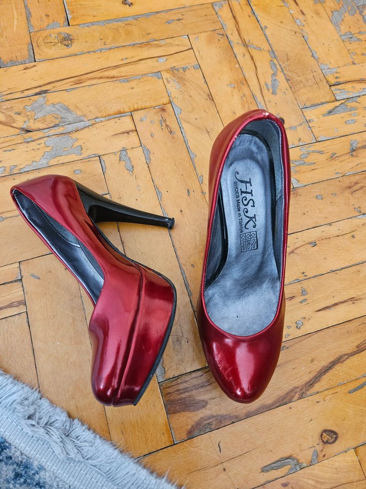 Parlak Kırmızı Kadın Stiletto Topuklu Ayakkabı - Görsel 2