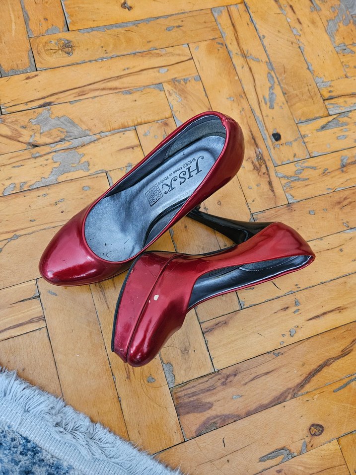 Parlak Kırmızı Kadın Stiletto Topuklu Ayakkabı - Görsel 5