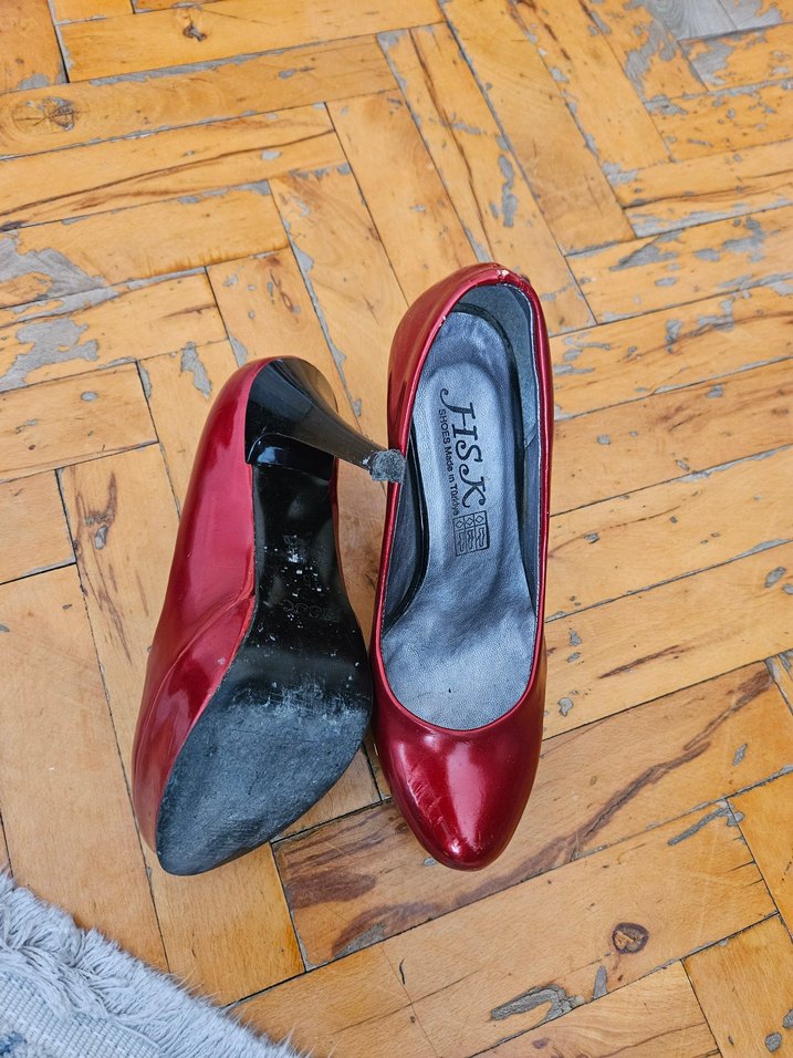 Parlak Kırmızı Kadın Stiletto Topuklu Ayakkabı - Görsel 3