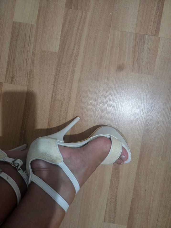 Beyaz Stiletto Topuklu Kadın Abiye Ayakkabı - Görsel 3