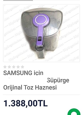 Samsung süpürge toz haznesi 