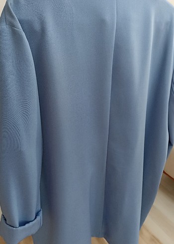 40 Beden Mavi Uzun Kesim Oversize ceket