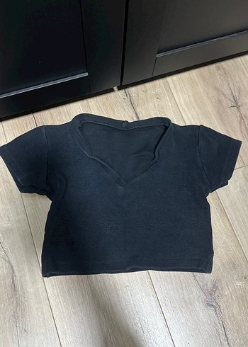 Diğer Gri V Yakalı Kısa Kollu Kadın tshirt