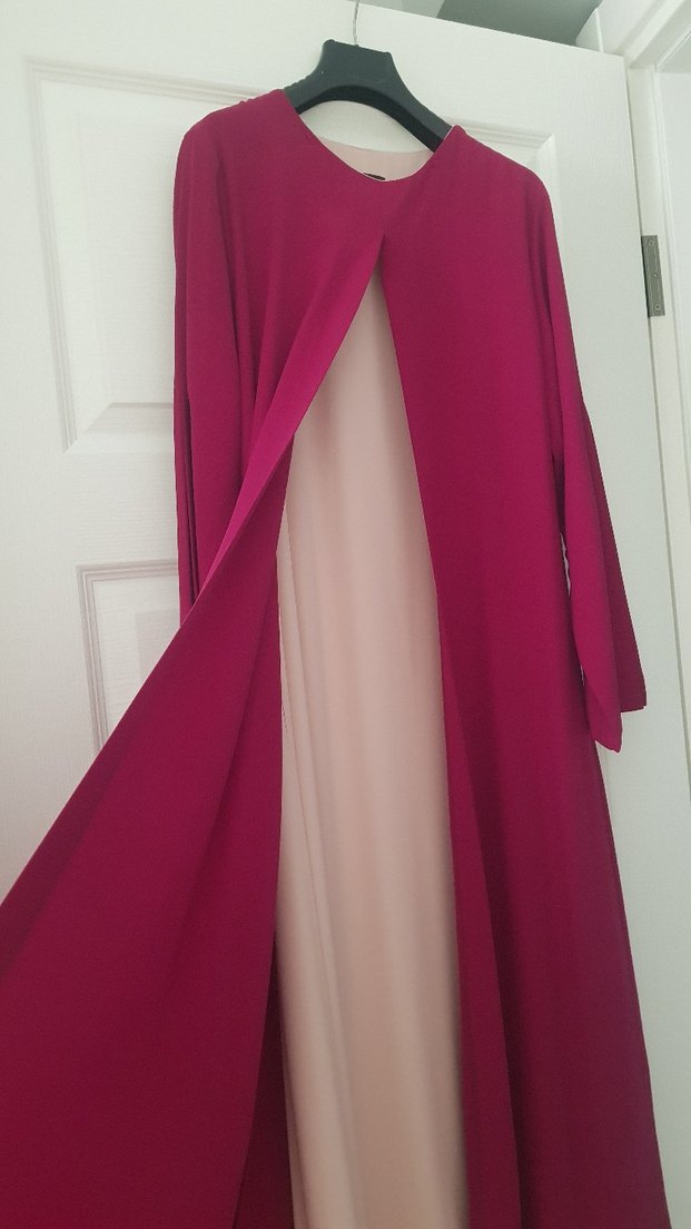 Bordo Uzun Kollu Salaş Kadın Elbise 44 46 uyumlu - Görsel 2