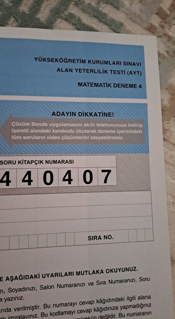 AYT Matematik Simülasyon Denemeleri Kitabı - Görsel 2