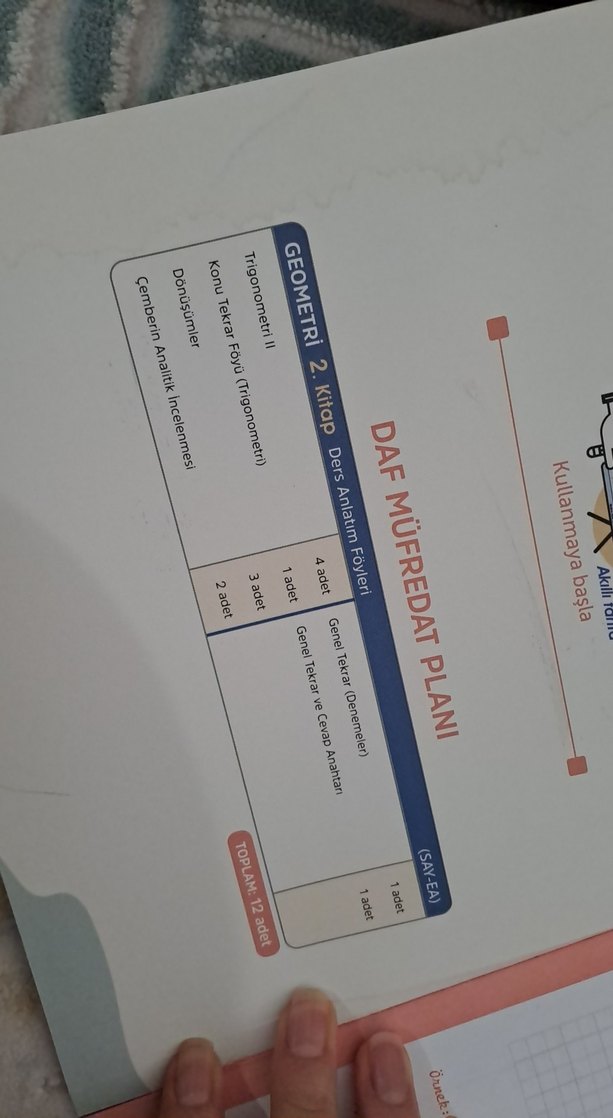 Geometri Ders Anlatım Föyü - Üniversite Hazırlık - Görsel 2