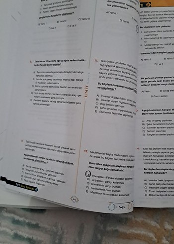 TYT-AYT Tarih Soru Bankası Limit Yayınları - Görsel 3