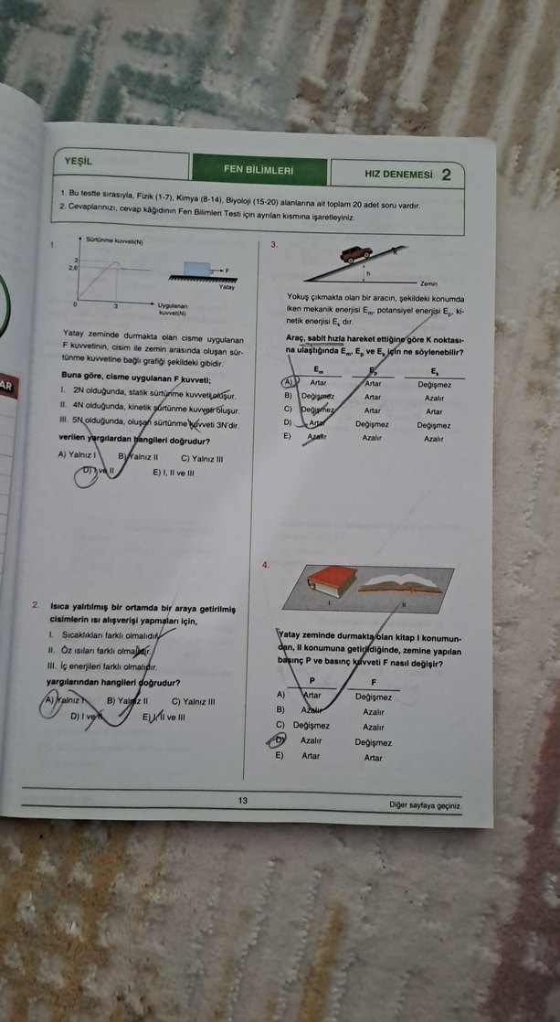 30x20 TYT Fen Bilimleri Denemeleri Kitabı - Görsel 2