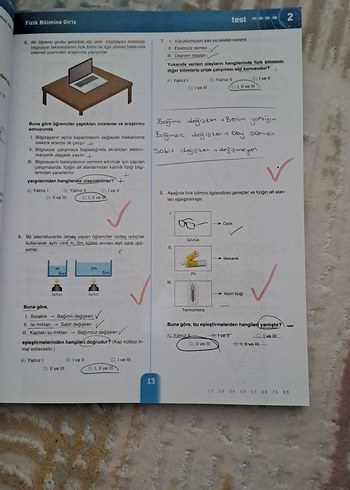 Bilfen TYT Fizik Soru Bankası - Görsel 2