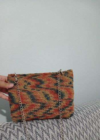 Renkli Örgü Bohem Kadın Çanta
