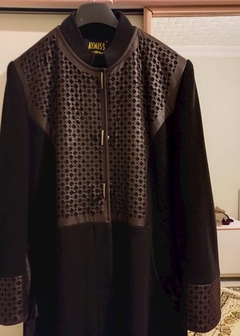 Siyah Süet Uzun Kadın Kaban - Görsel 6