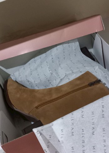 Bej Süet Kadın Topuklu Bot - Görsel 3