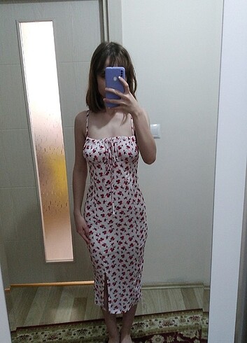 Çiçekli Midi (Uzun) Elbise