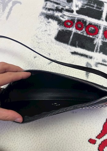Addax Zincir Detaylı Siyah Yılan Desenli Deri Çanta