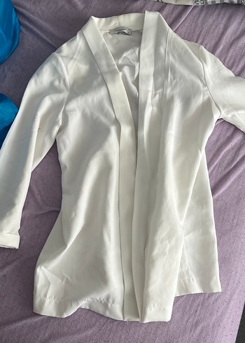 Beyaz Midi Kadın Ceket - Görsel 3