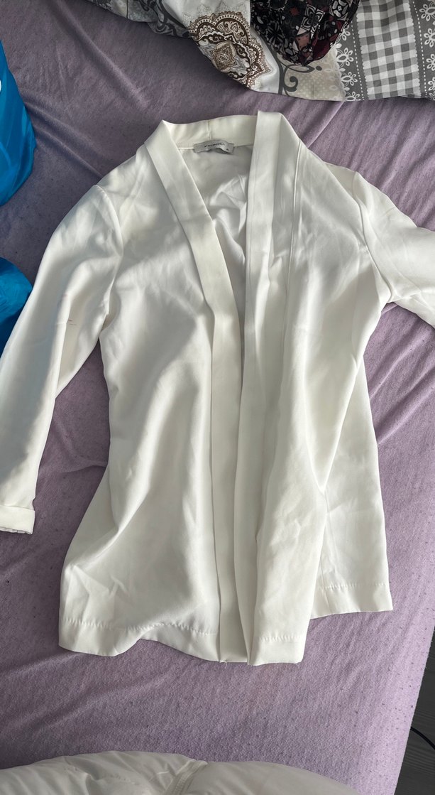 Beyaz Midi Kadın Ceket - Görsel 3
