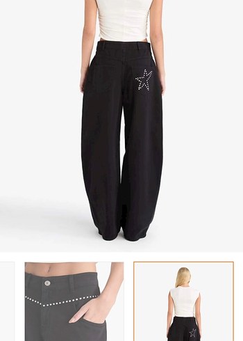 Defacto Siyah Baggy Gabardin Pantolon