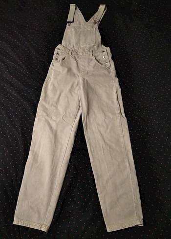 Bej Kadın Denim Tulum