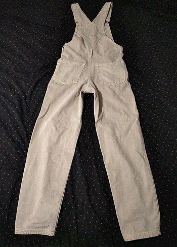 Pull and Bear Bej Kadın Denim Tulum