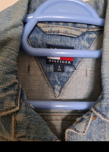 Tommy Hilfiger Düğmeli Gri Kadın Kot Ceket