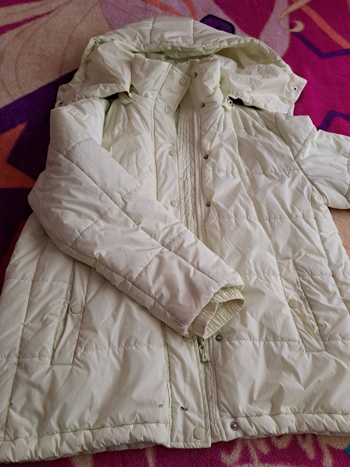 Düğmeli fıstık yesili Kadın Mont - Görsel 2