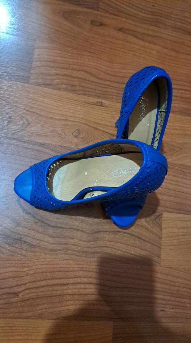 Mavi Dolgu Topuklu Kadın Ayakkabı - Görsel 2