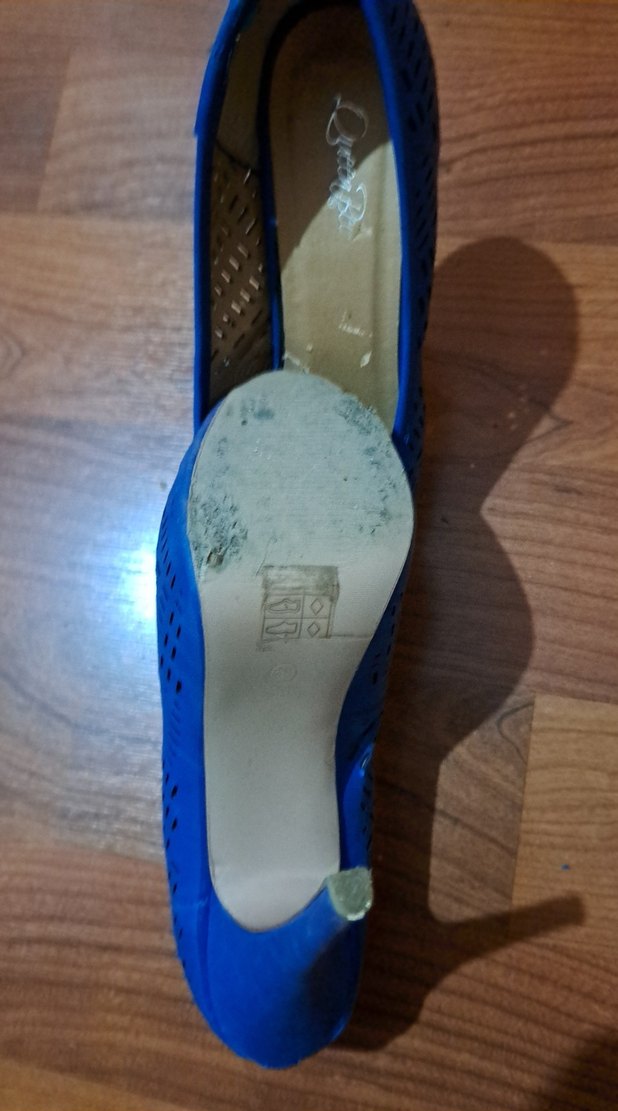 Mavi Dolgu Topuklu Kadın Ayakkabı - Görsel 3