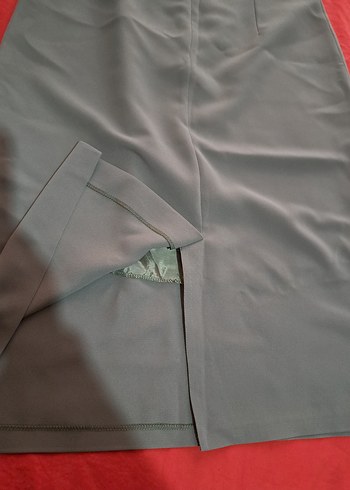 Vizon Midi Drapeli Kadın Kalem Etek - Görsel 3