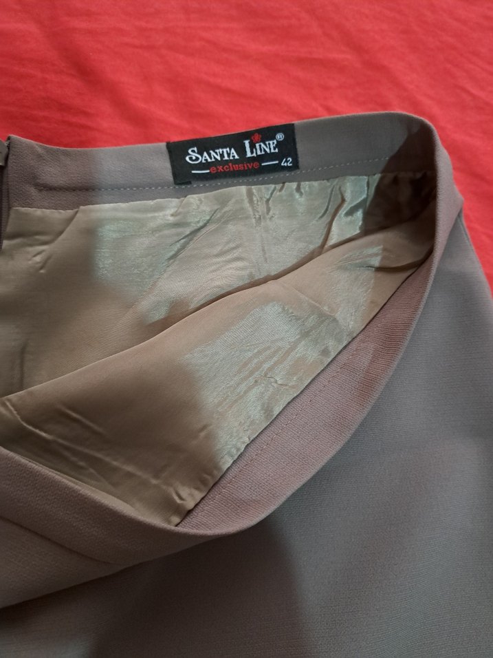 Vizon Midi Drapeli Kadın Kalem Etek - Görsel 2