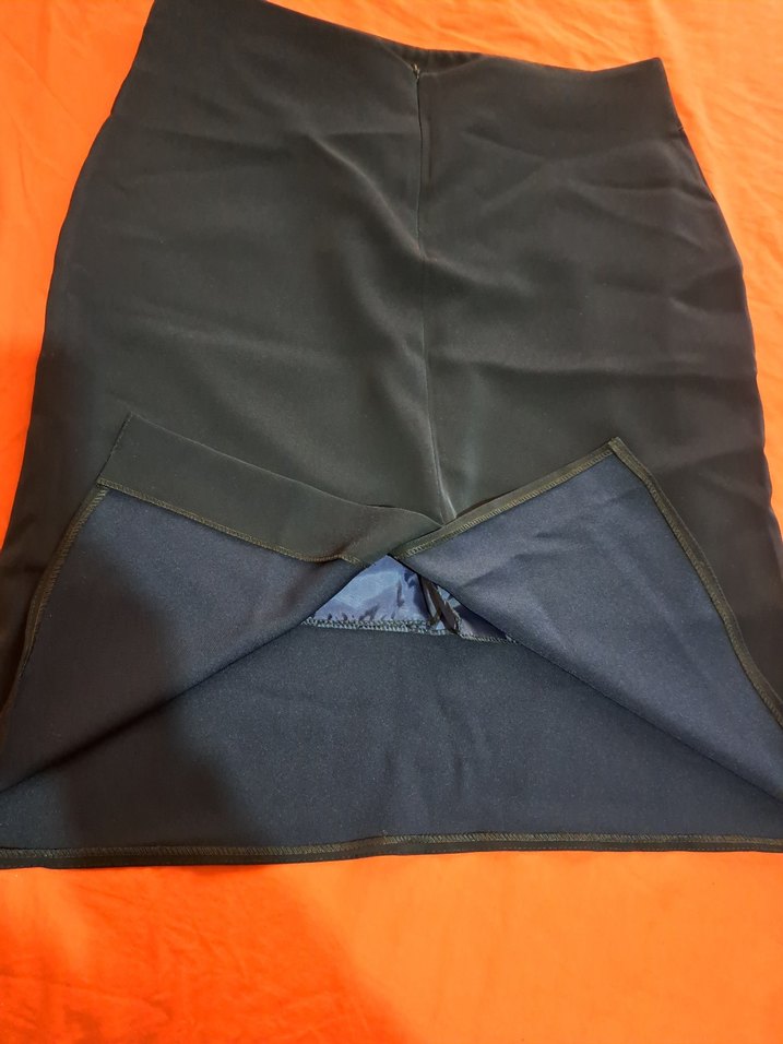 Koyu lacivert Taş Detaylı Kadın midi etek. - Görsel 3