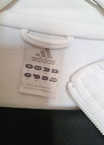 Beyaz Adidas Fermuarlı Spor Eşofman takım - Görsel 2