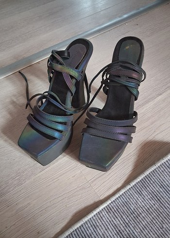 dubaiden alındı Kadın Çok Renkli Avant-Garde Platform Topuklu - Görsel 2