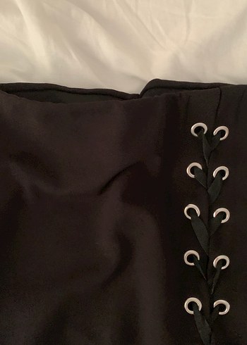 s Beden Düğmeli Siyah Uzun Gotik Mini Etek