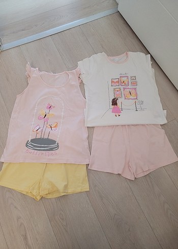 Kız Çocuk Baskılı Pamuklu Pijama Takımı