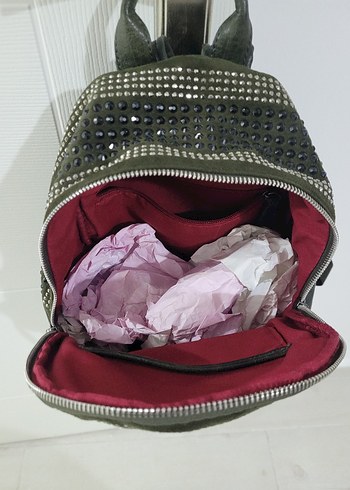 Süet Zımba Detaylı Sırt Çantası - Görsel 4