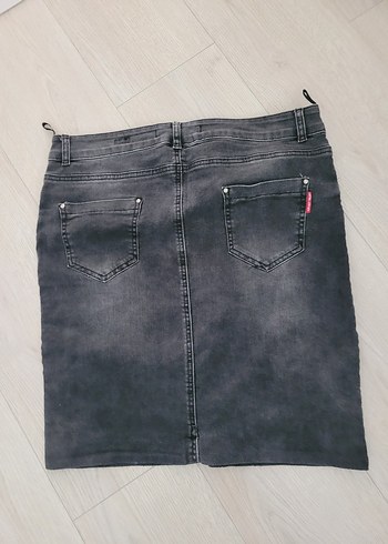 Yılan Derisi Görünümlü Kot Etek - Görsel 3