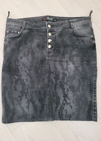 Yılan Derisi Görünümlü Kot Etek - Görsel 2