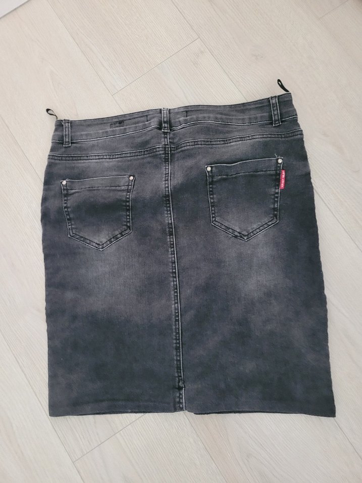 Yılan Derisi Görünümlü Kot Etek - Görsel 3