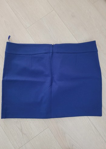 Düz Koyu Mavi Mini Etek - Görsel 3