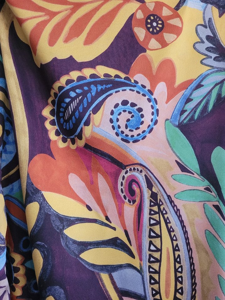 Renkli Desenli Uzun Bohem Elbise - Görsel 4