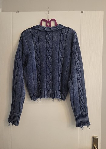 Trendy Gri Örgü Kadın Hırka - Görsel 4