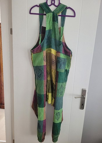 xl Beden Bohem Çok Renkli Askılı Uzun Tulum
