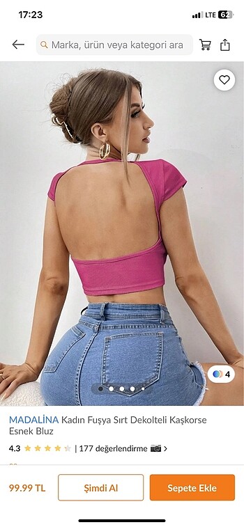 Kadın fuşya crop sırtı açık