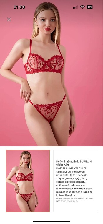 Penti Dantelli bralet takımı