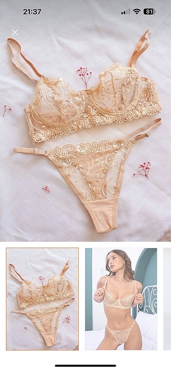 40 Beden çeşitli Renk Dantelli bralet takımı