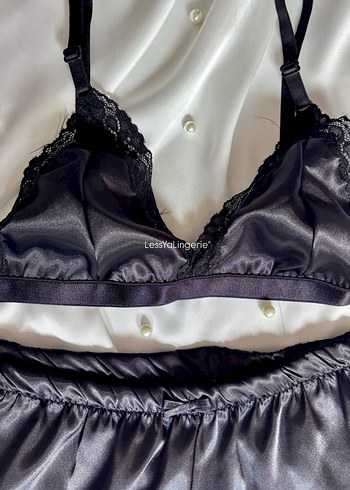 Üçgen Bralet & Saten Şort Takım - Görsel 4