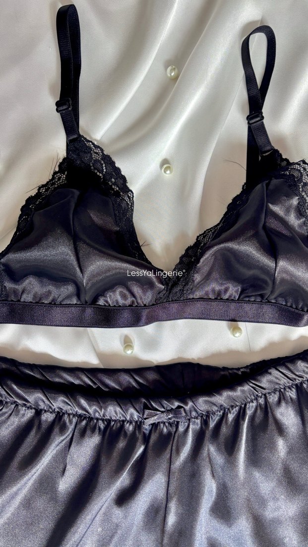 Üçgen Bralet & Saten Şort Takım - Görsel 4