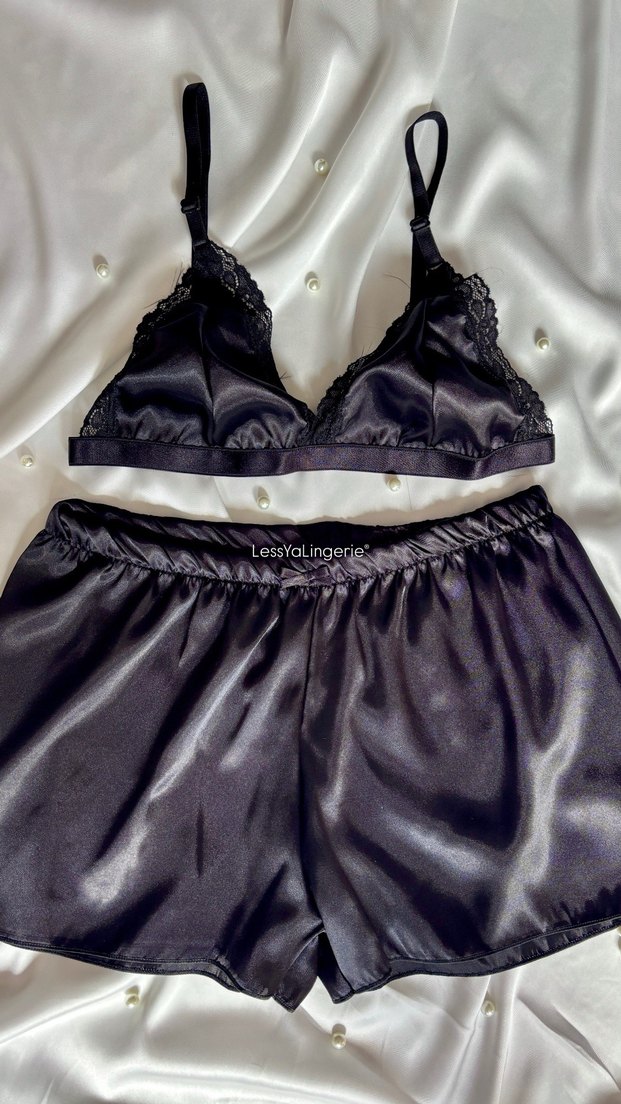 Üçgen Bralet & Saten Şort Takım - Görsel 5