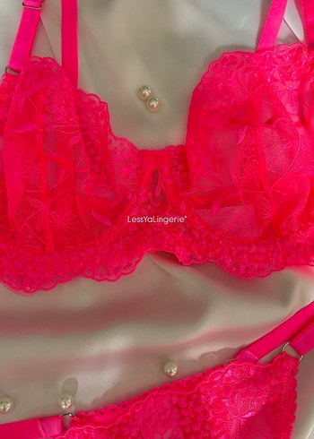 Neon Pembe Bralet Takımı - Görsel 3