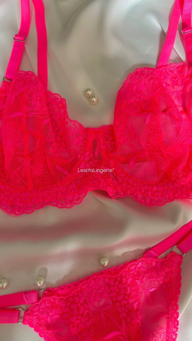 Neon Pembe Bralet Takımı - Görsel 3